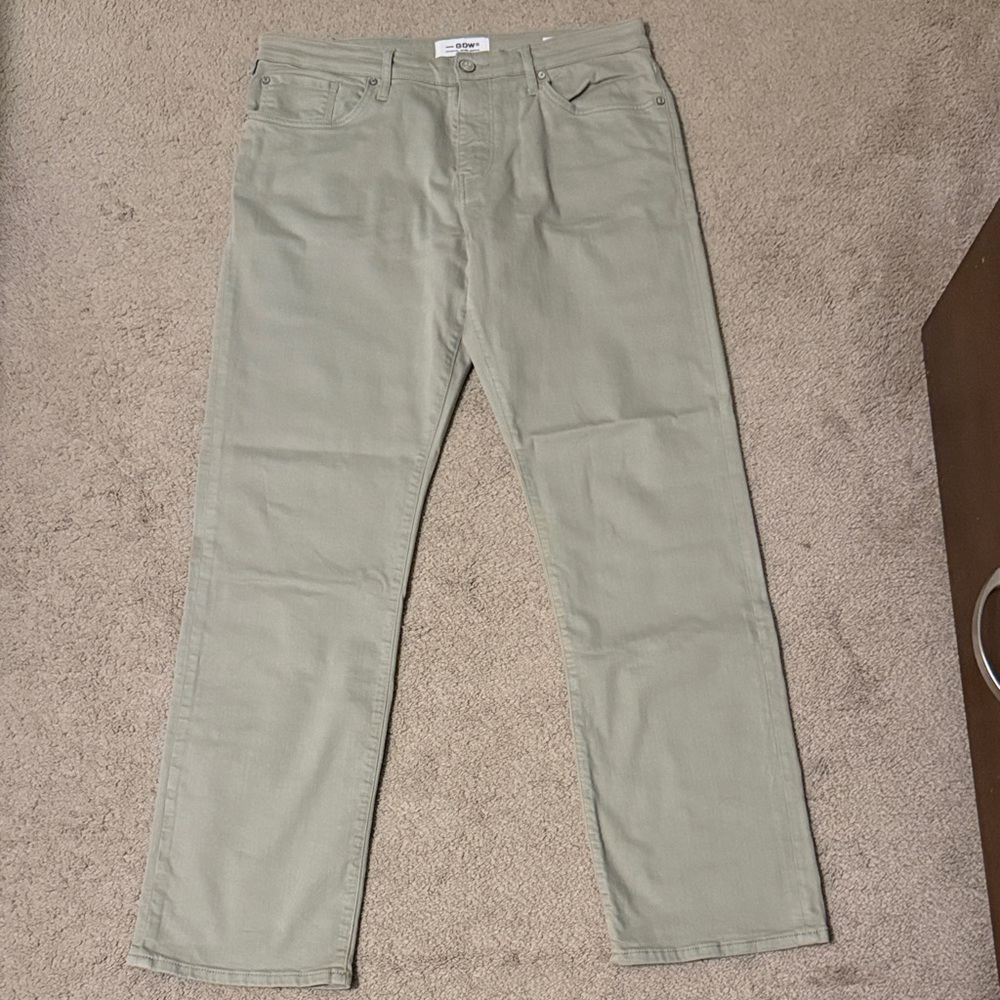 Men's Sage Green Straight Jeans 34/32